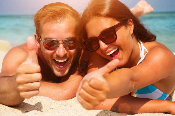 couple vacationing on beach